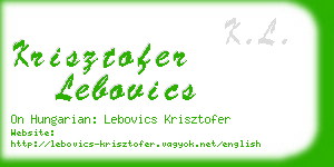 krisztofer lebovics business card